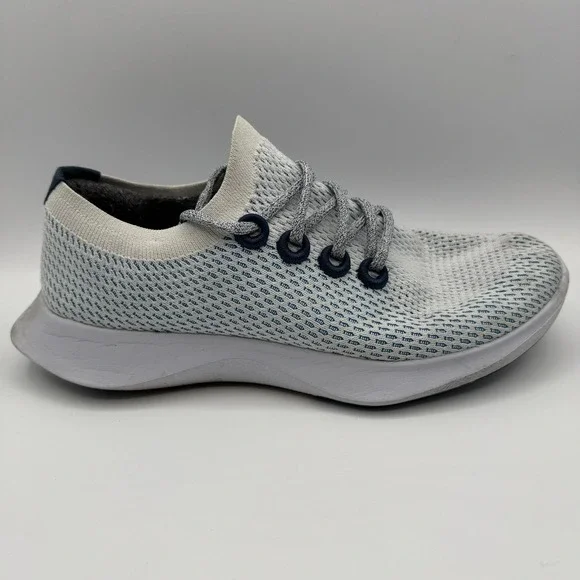 Allbirds Tree Dashers Shoes Men\'s Size 10.5 White Blue Lightweight Sneakers Allbirds Mens Tree Dasher Dasher Blue, White Soles Running  main image 2